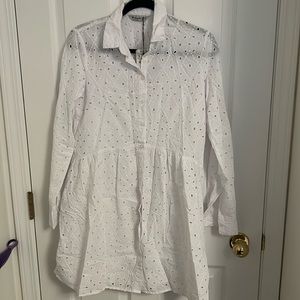 Eyelet shirt dress